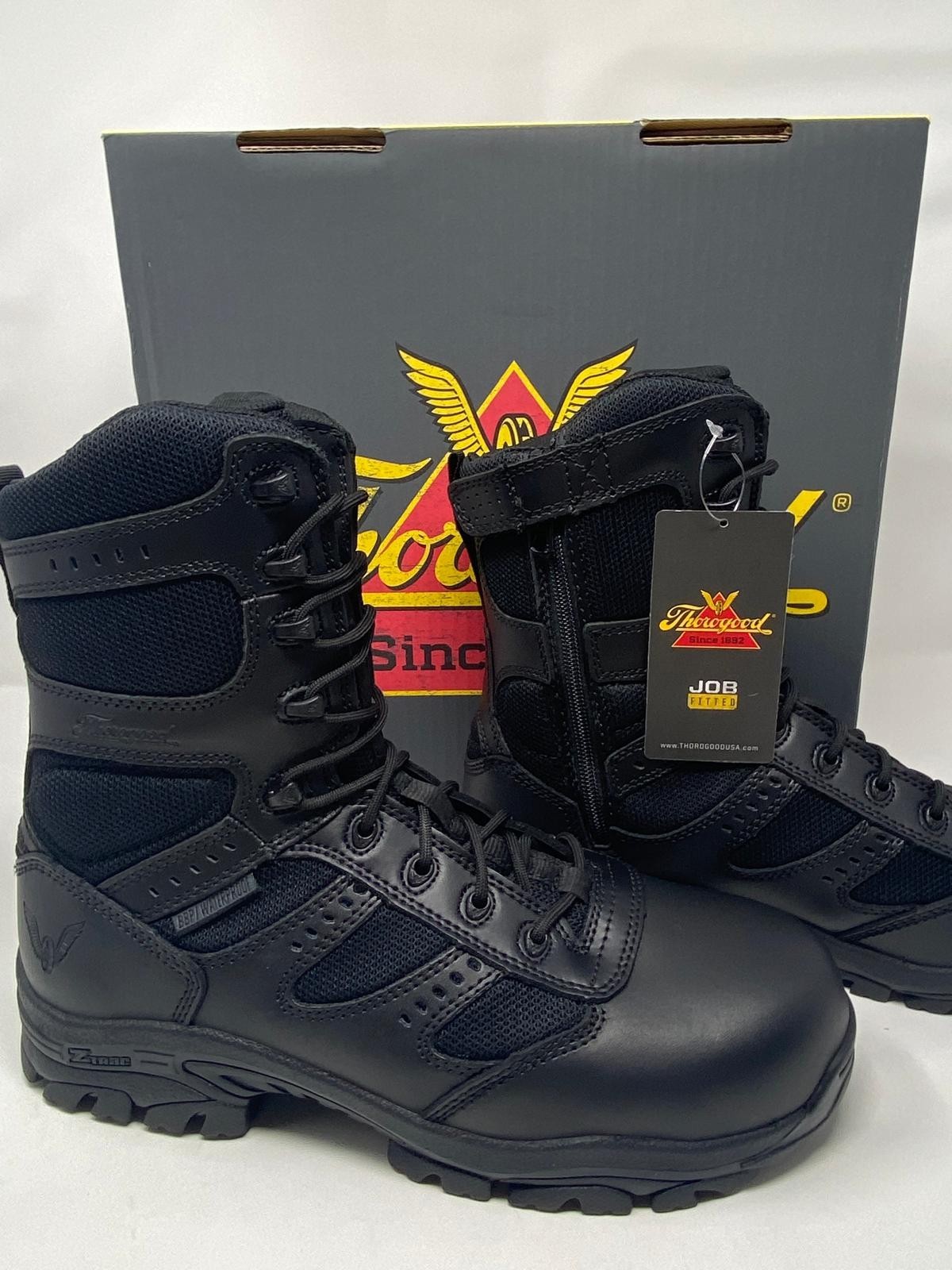 Thorogood 804-6191 Deuce Waterproof 8” Safety Toe, Full Grain Leather, Black
