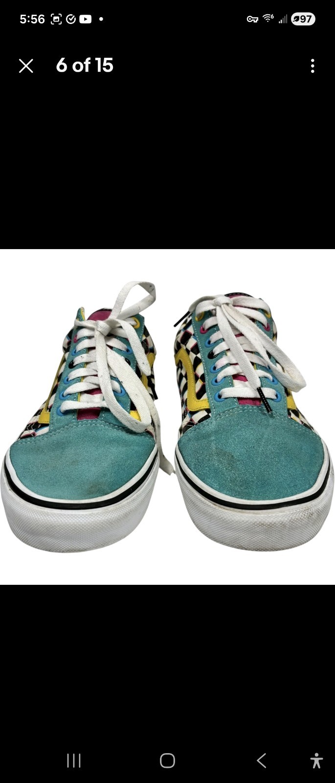 Van’s Old Skool Crazy Checks Suede Canvas Skateboard Sneakers mens size 11