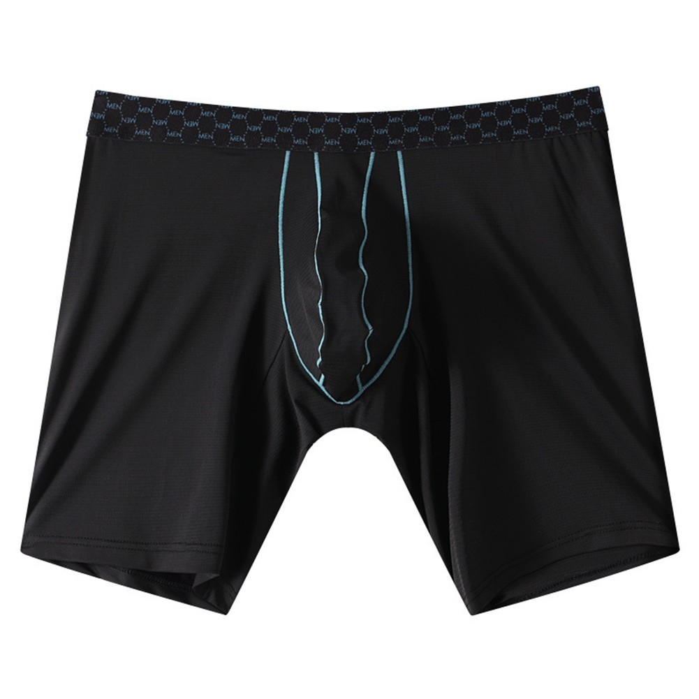 Mens Ice Silk Mid Length Underwear Casual Sports Pants for All Seasons