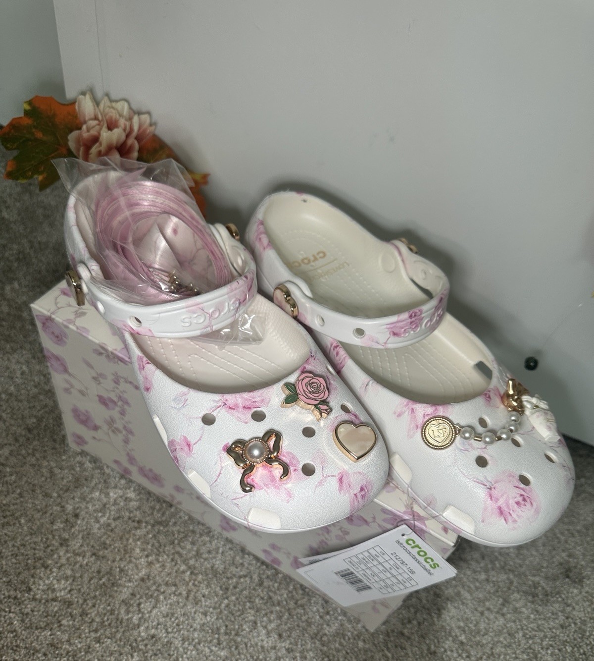 Crocs x LoveShackFancy Classic Ballet Clog Women’s Size 9 Oyster Floral NEW NIB