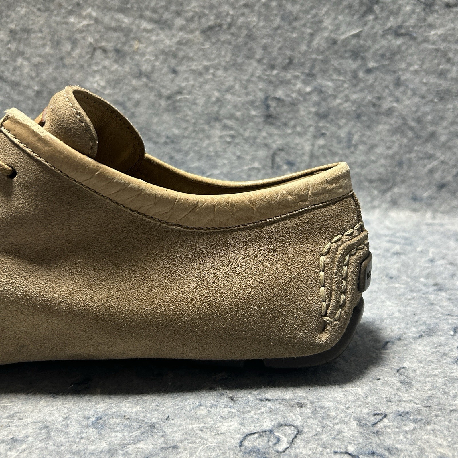 Louis Vuitton Suede TD0053 Shoes Tan Beige Size 38 Made in Italy LV