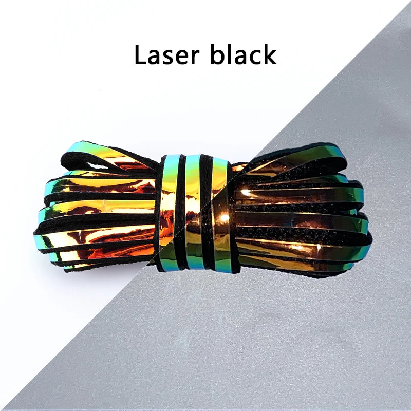 Flat Round Reflective Shoelaces Luminous Semicircle Shoelace Colorful Starry Las