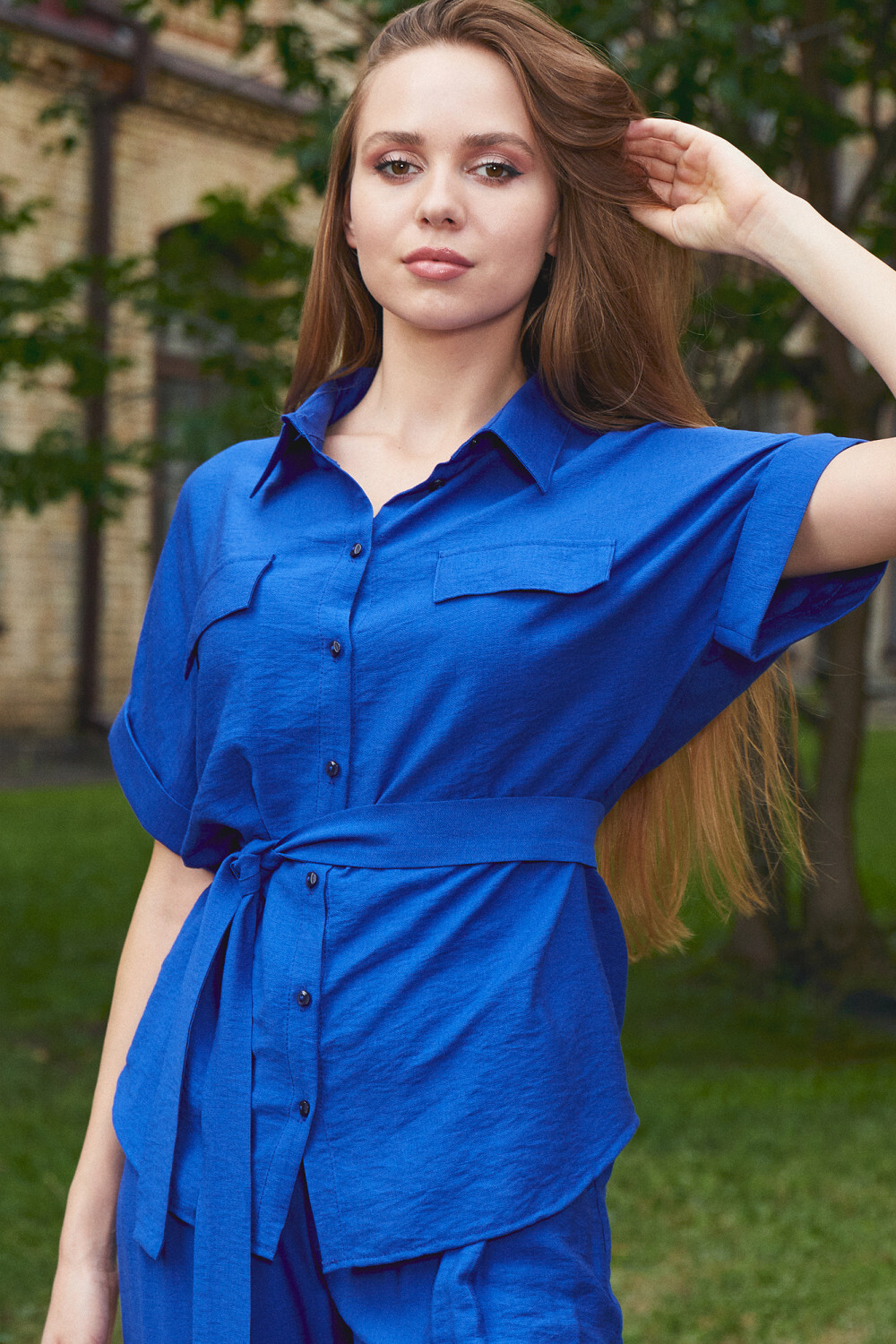 Electrician blouse with pockets and belt Size 0, 2, 4, 6, 8 US Fashionable NEW