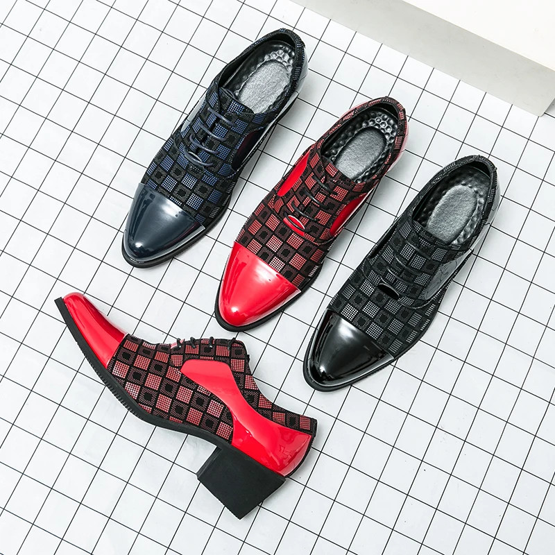 With 6 Cm Heel Extra Height Business Formal Pointed Leather Shoes for Men