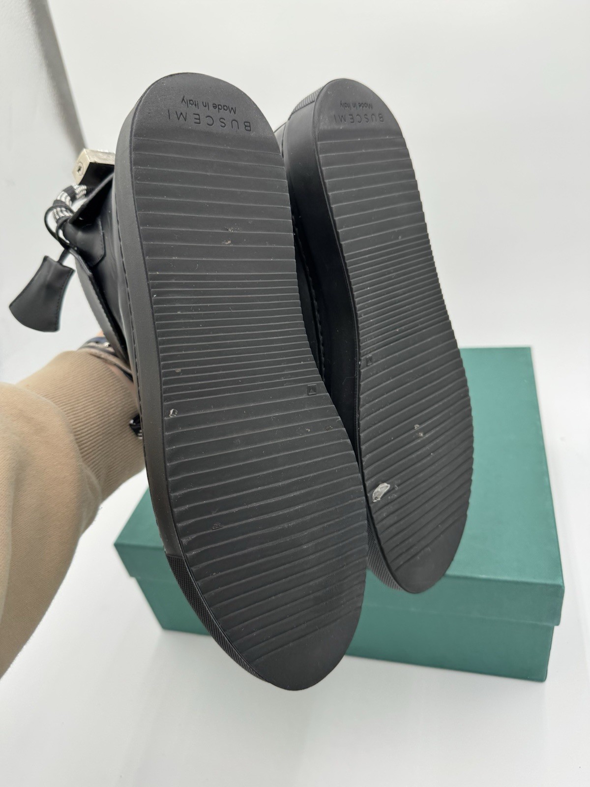 Buscemi 125MM Corda Black Leather Sneaker- Size 42 US 9