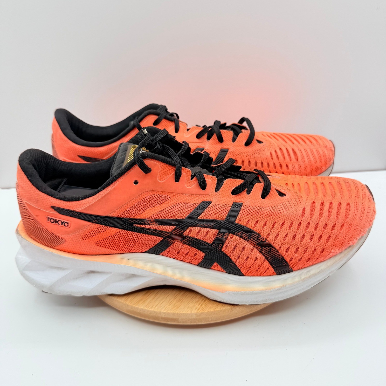ASICS Novablast Tokyo Running Shoes Mens 11.5 Coral Black Sneakers