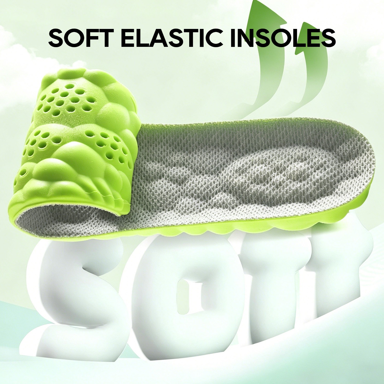 4D Cloud Height Increasing Insoles Anti-Stink & Sweat-Absorb Unisex for US 7-12