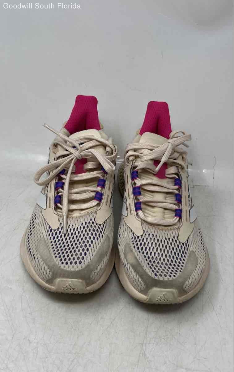 Adidas Womens 4DFWD Pulse Beige Purple Pink Lace-Up Sneaker Shoes Size 6.5