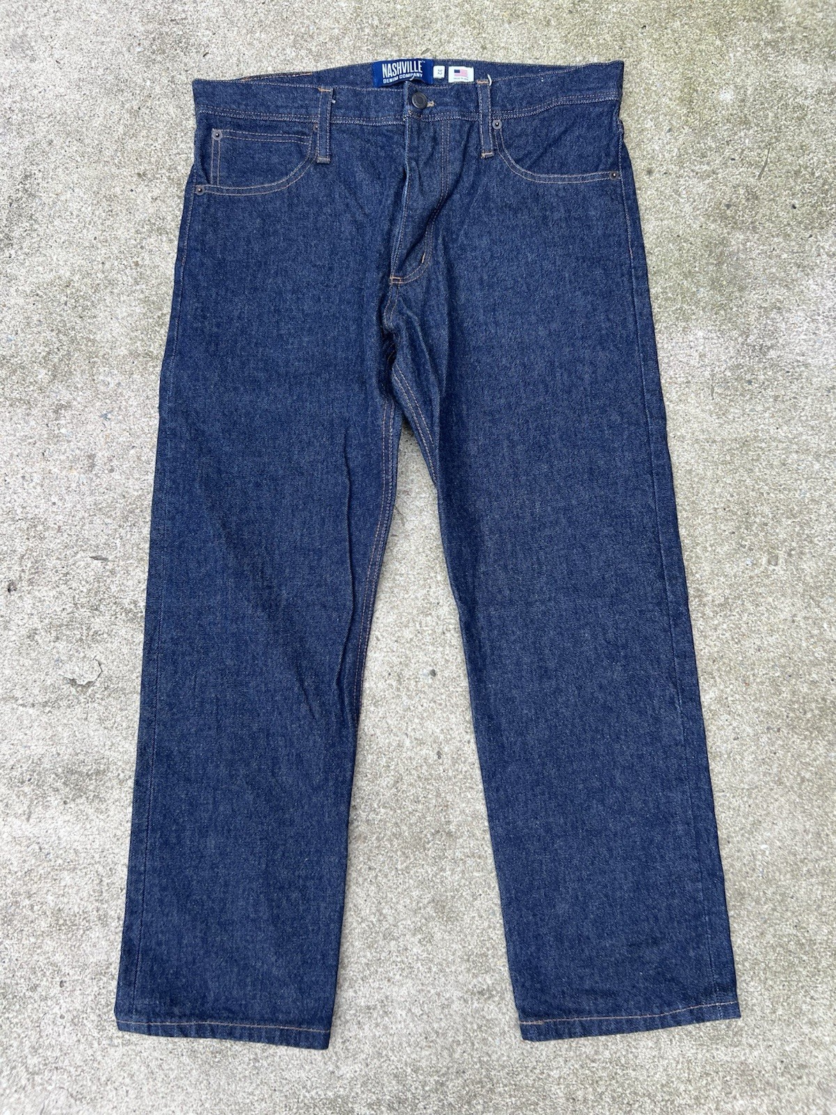 Nashville Denim Company Straight Leg Dark Wash Selvedge Jeans Size 32×26 USA