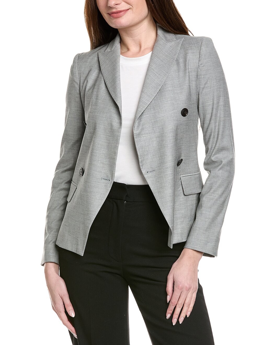 ELEVENTY WOMEN’S LIGHT GREY DOUBLE-BREASTED BLAZER MSRP $1295