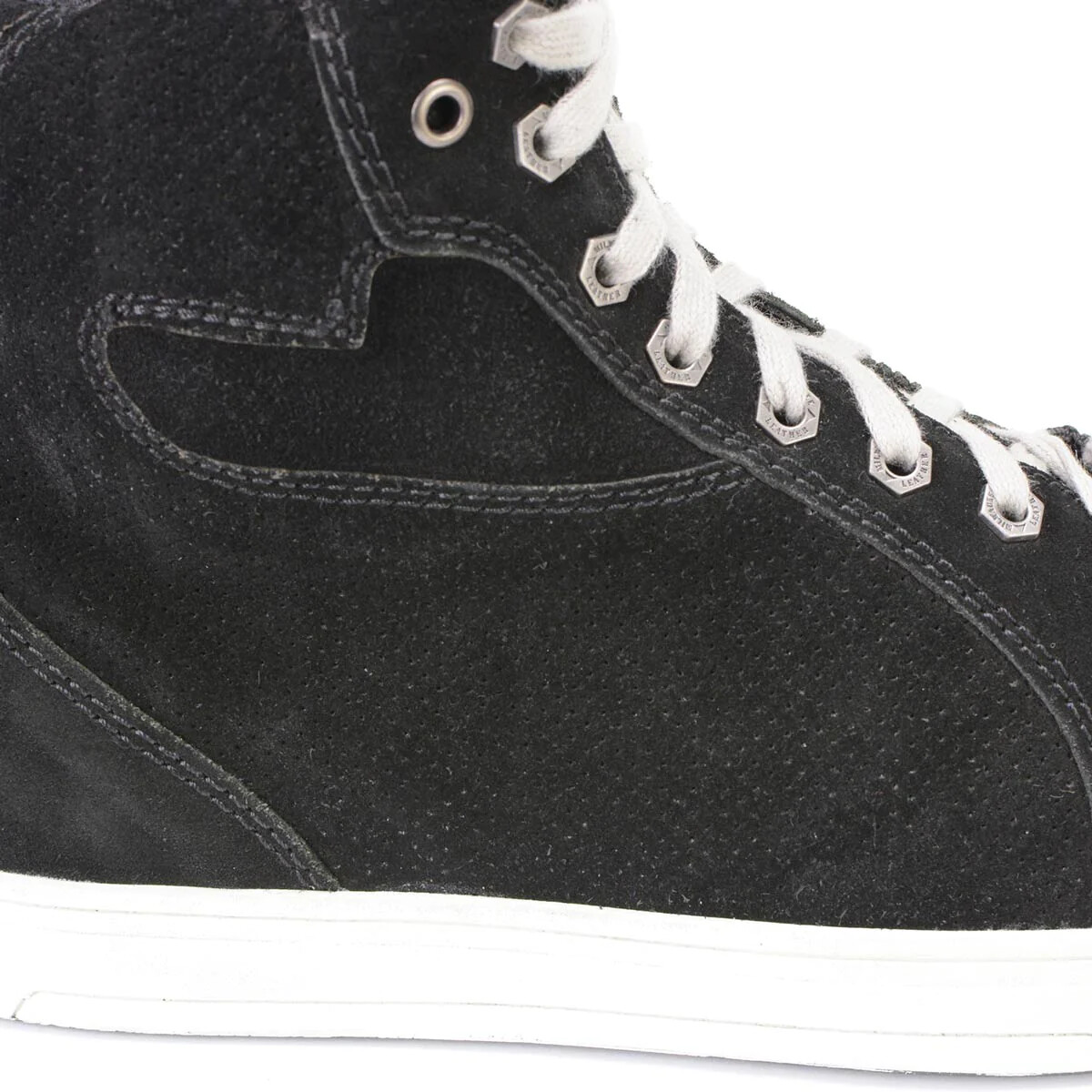 Milwaukee Leather MBM9106 Men’s Black Perforated Leather and Grey Stitching Shoe