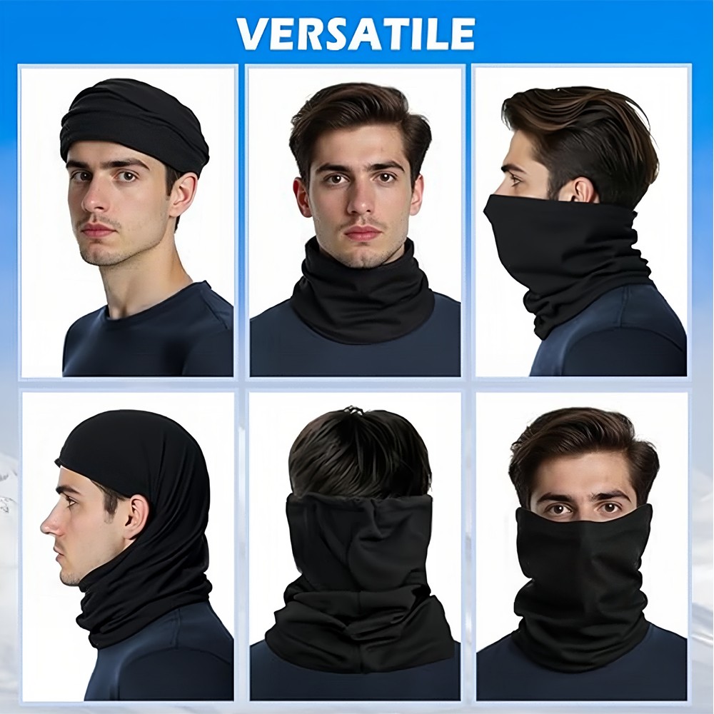 2 Pack Winter Fleece Warmer Windproof Face Mask Scarf Soft Neck Gaiter Bandana