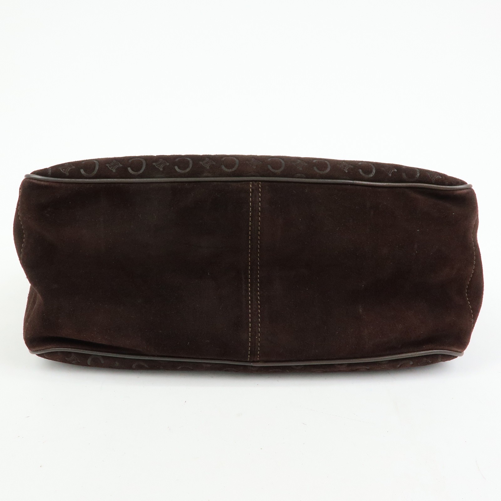 CELINE C Macadam Suede Leather Boogie Bag Hand Bag Brown Authentic Used F/S