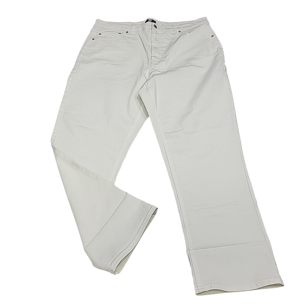 Frye Womens Button Zip Fly Straight Leg Jeans with Pockets Off White Size 16/34