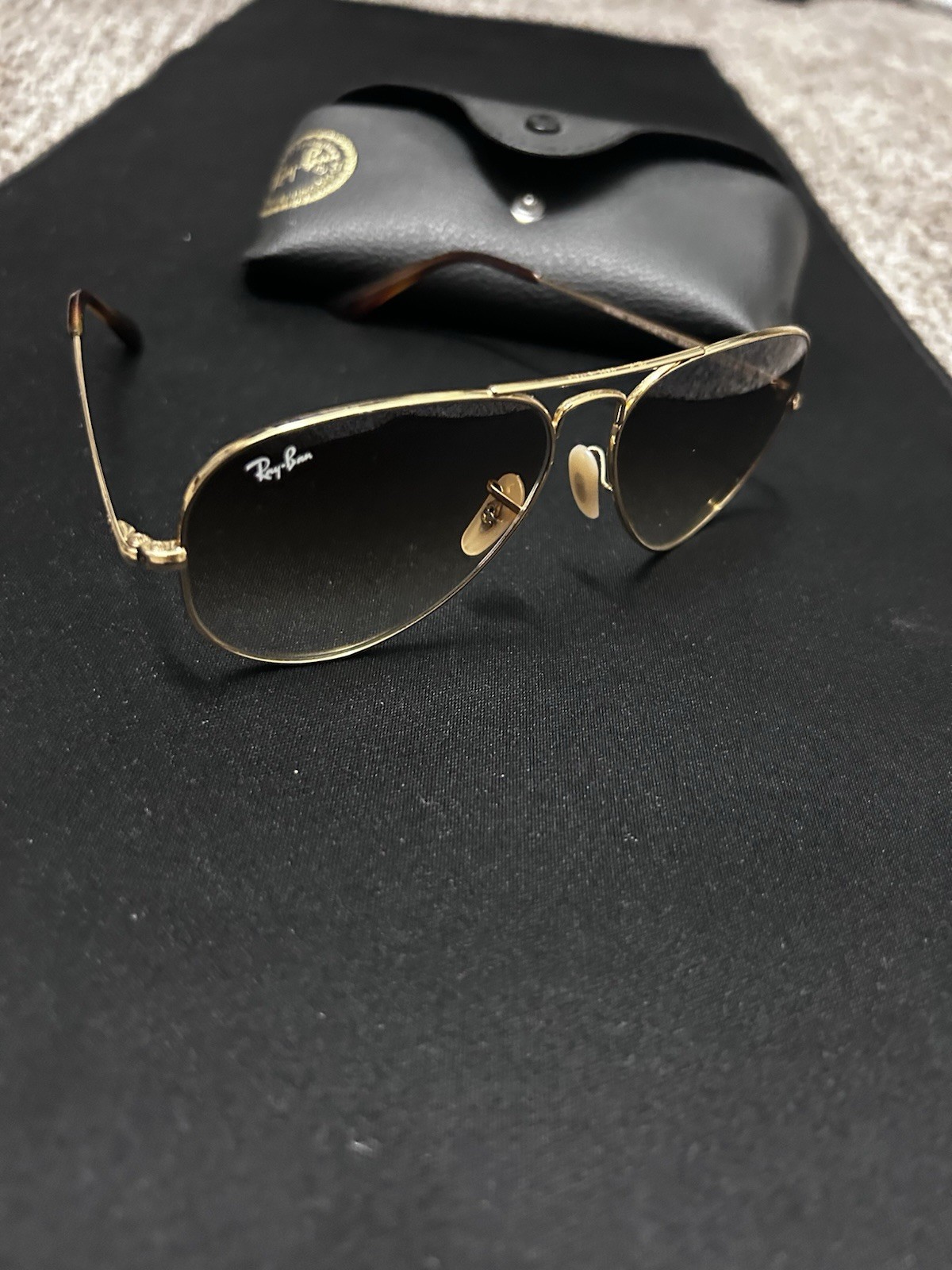 Ray-Ban Aviators RB3025 58mm. Gold Frame With Brown Lenses