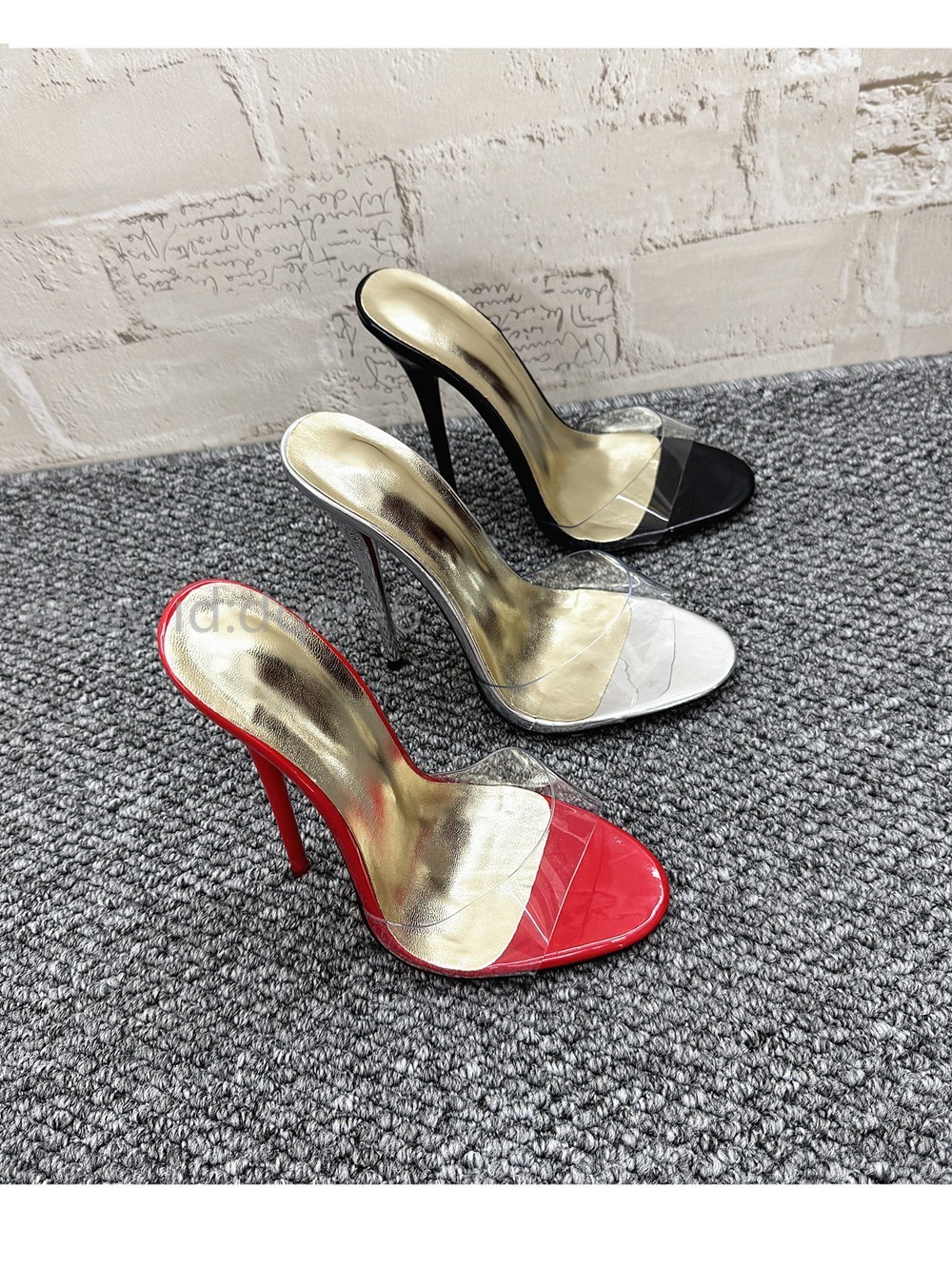 Women 14cm Super High Heel Transparent Sandals Slippers Sexy Large Size Shoes