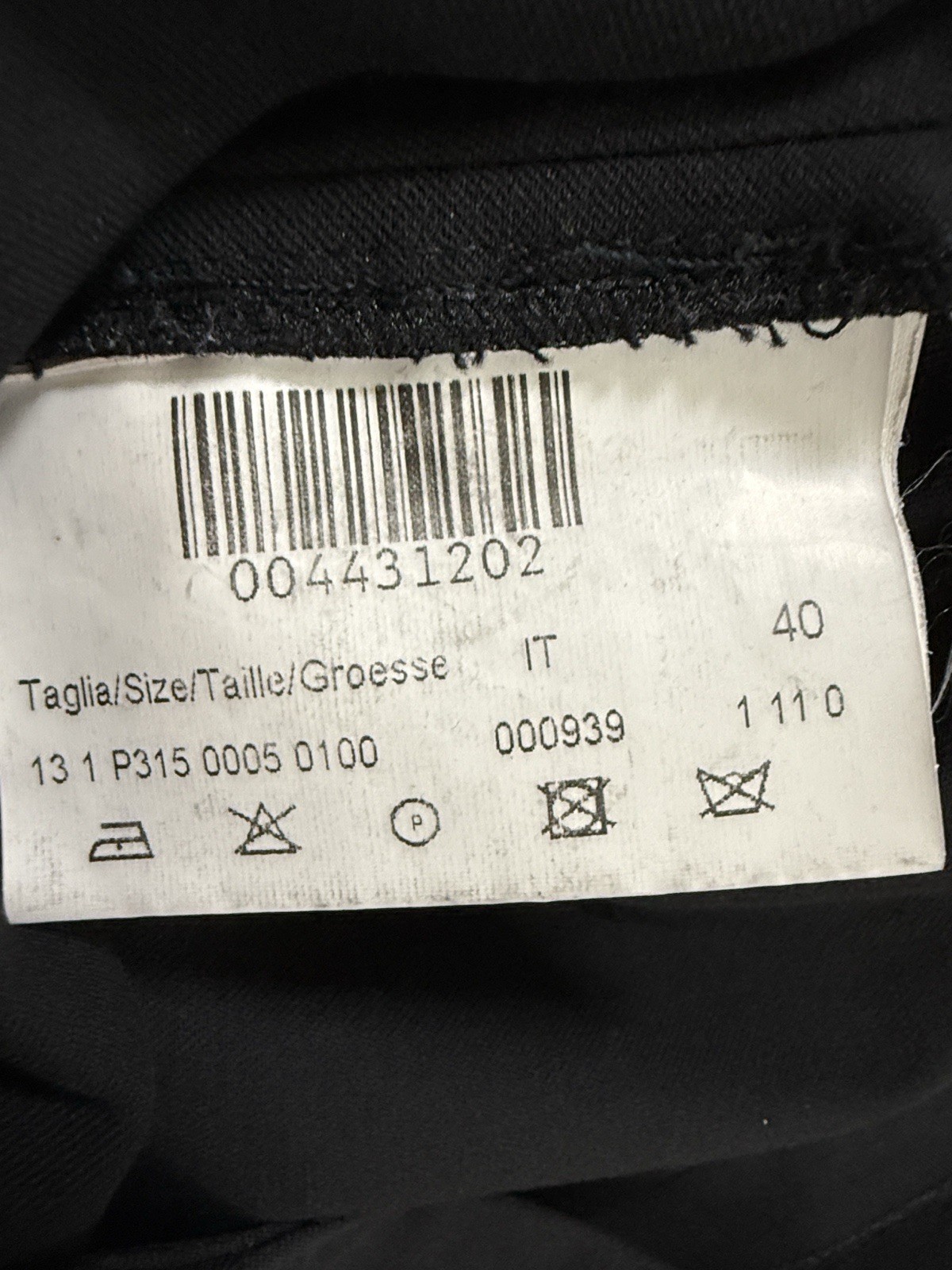 Piazza Sempione Black Twill Stretch Straight Leg Mid Rise Zip Dress Pants IT 40