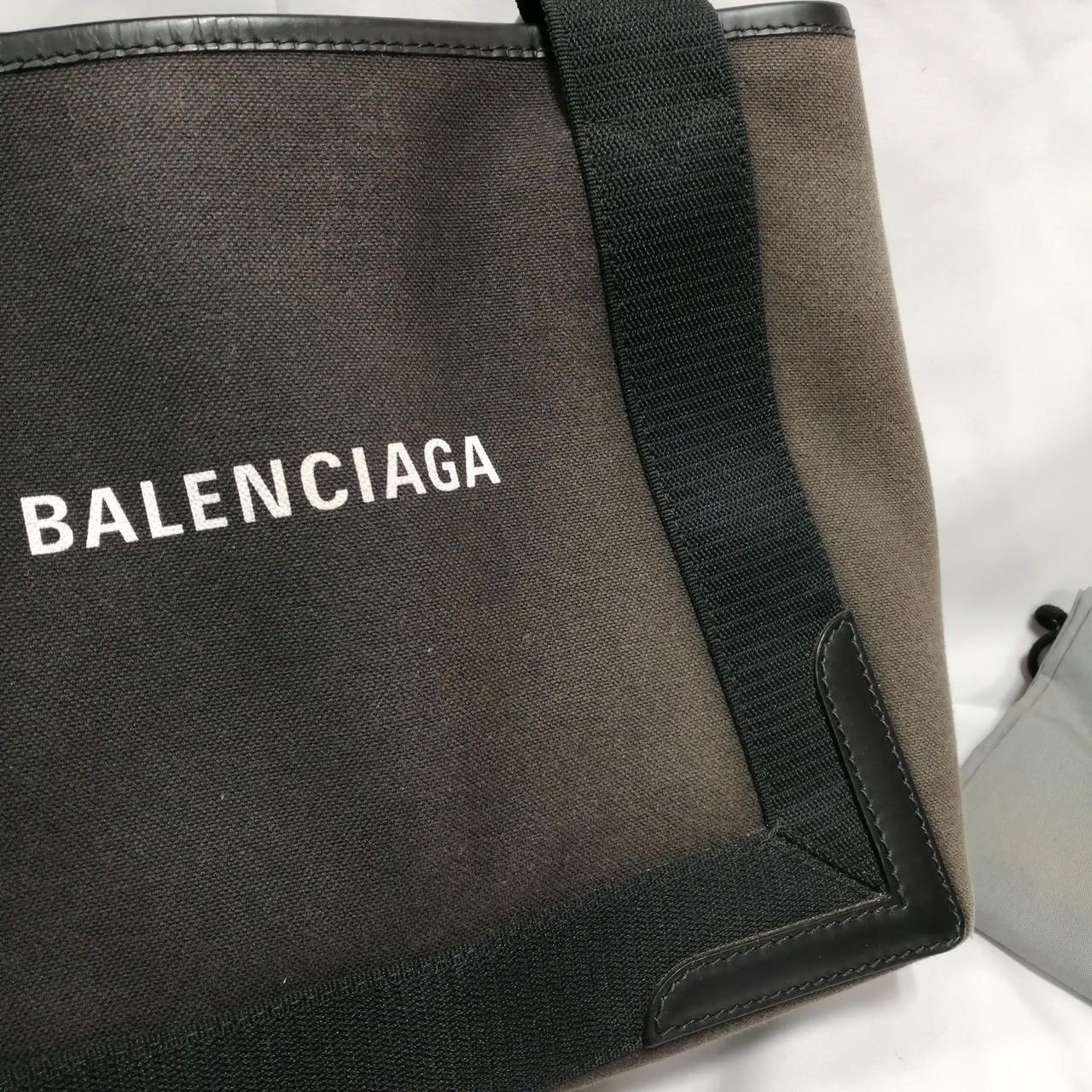 BALENCIAGA Canvas Leather Tote Bag Black 339933-1000 Used