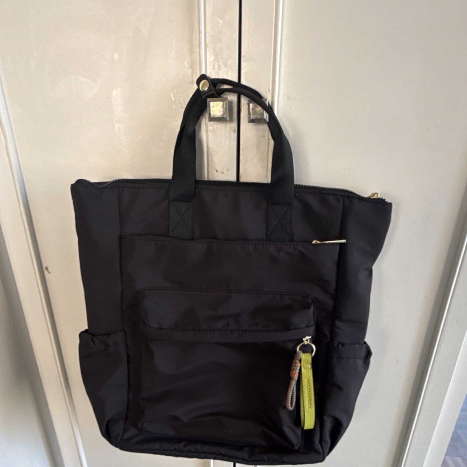 ACCESSORIZE Black Convertible Backpack with Inner Pockets and Bag Charm