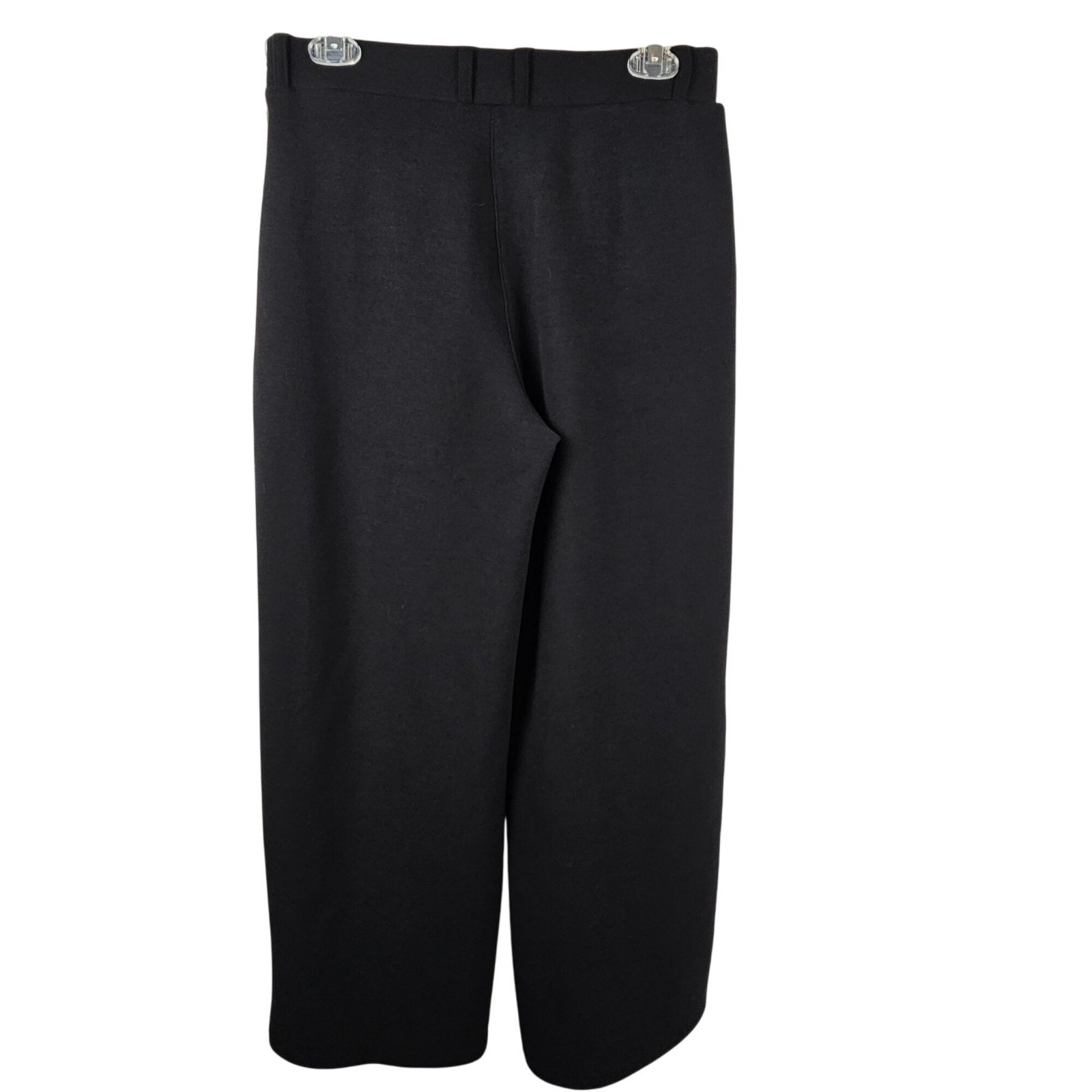 OGL Womens M Pant Black Straight Wide Leg Soft Minimalist Business Casual Office