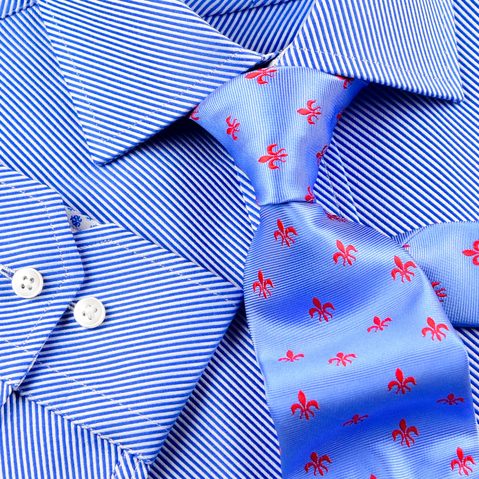 Mens Elegant Blue Twill Double Ply 80’s Fine Wevon Formal Business Shirts