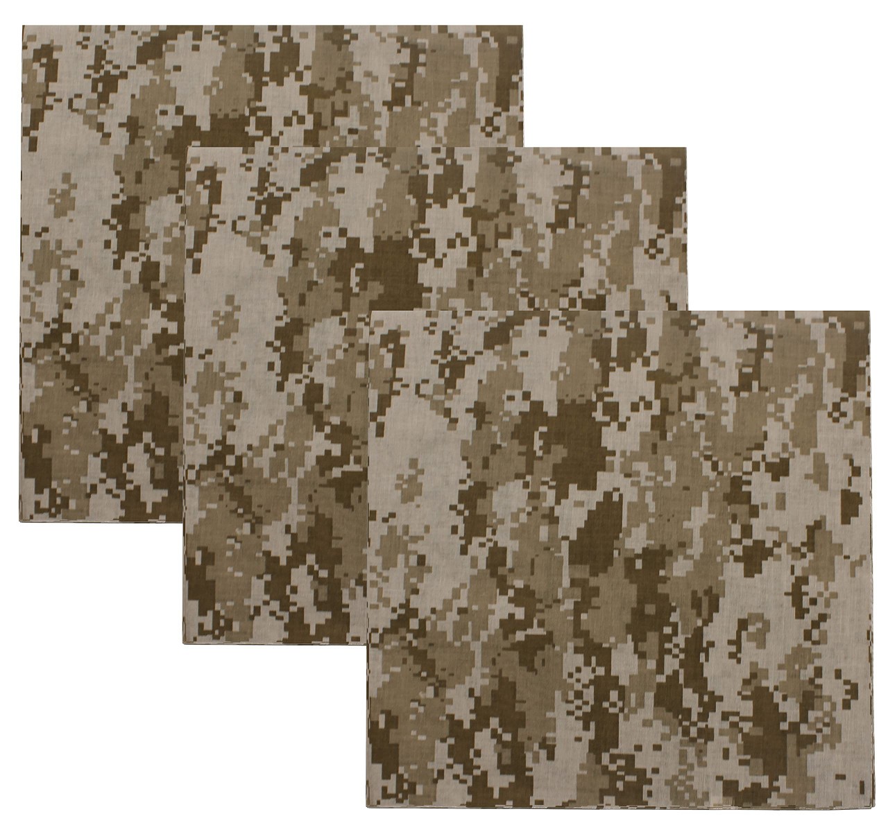 Camouflage Jumbo 27″ Bandana Tactical 100% Cotton Bandanna Head Cover 3Pack