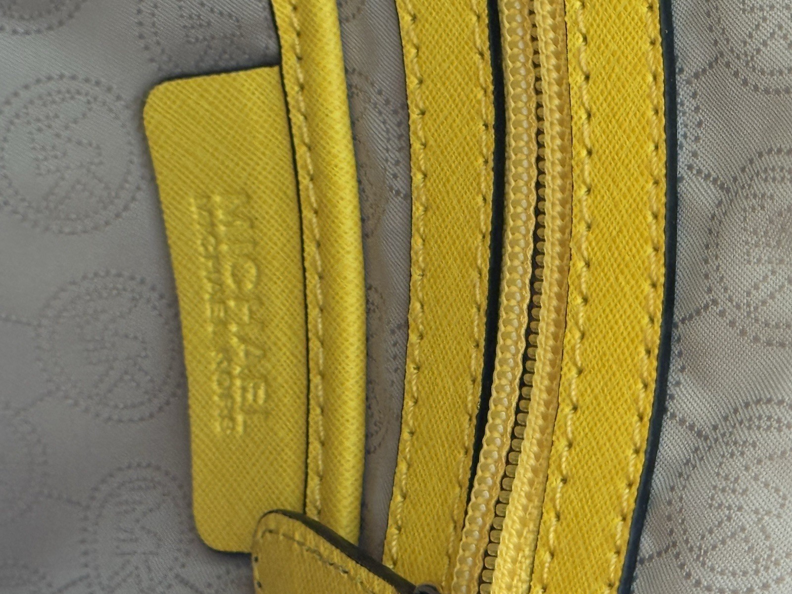 Michael Kors Yellow Studded Satchel Top Handle Bag w/ Lock