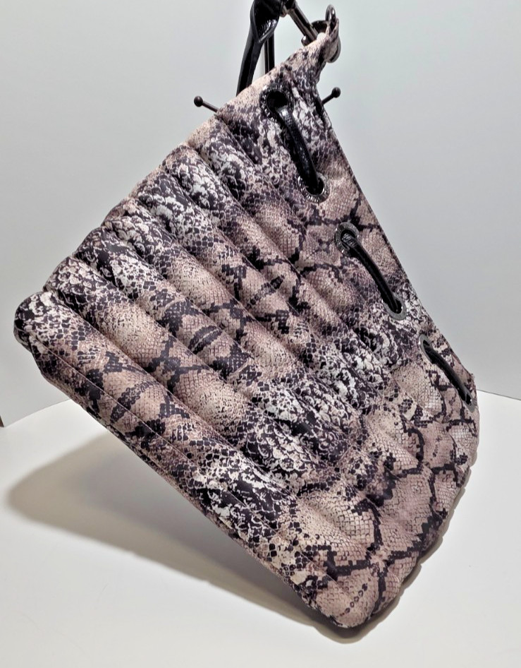 Think Royln # Life on the Fly, Quilted Python Print Bag, 100% Polyester Clean