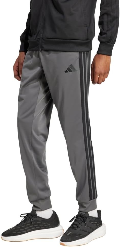NEW Adidas Men’s 3-Stripes Tricot Tapered Track Pants – Grey/Black