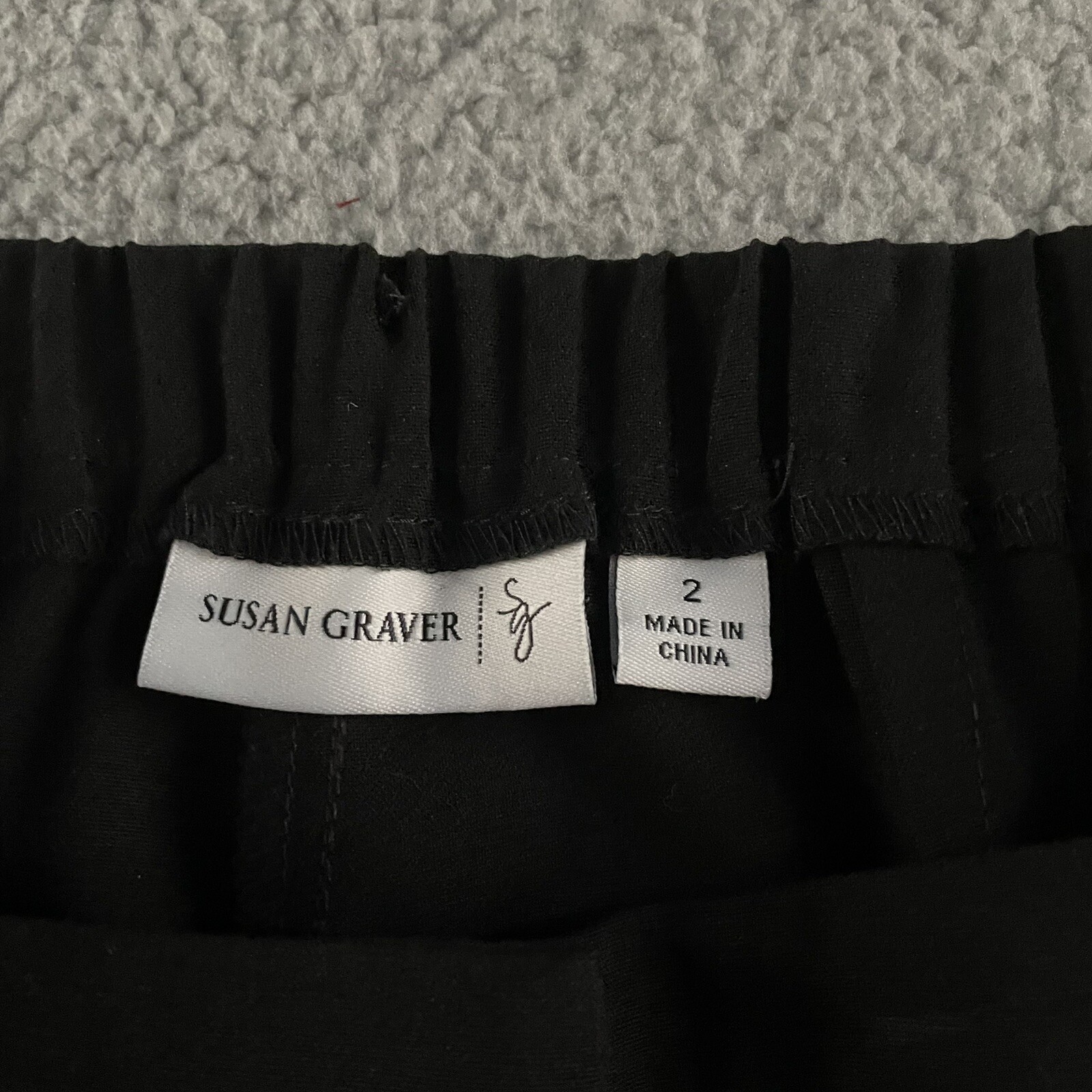 Susan Graver Womens Pants Black Size 2 Flared Dress Pant Polyester Rayon Blend