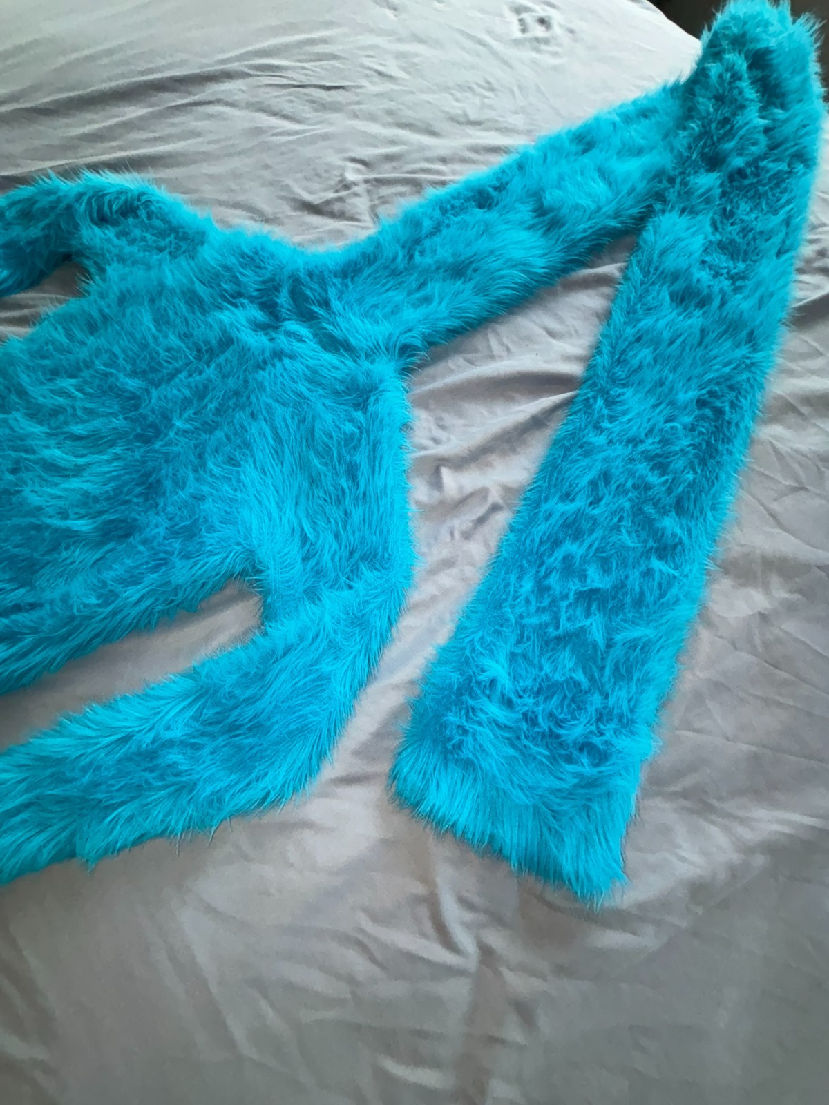 Fuzzy Fluffy Furry Aqua Blue SweaterKitten 200cm Turtleneck Sweater