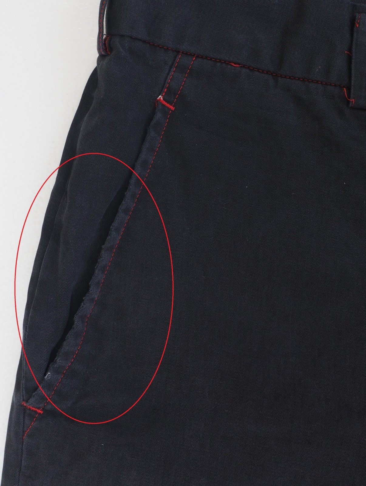 Comme des Garcons Homme Plus Men’s Dark Blue Faded Cotton Pants Trousers Size M