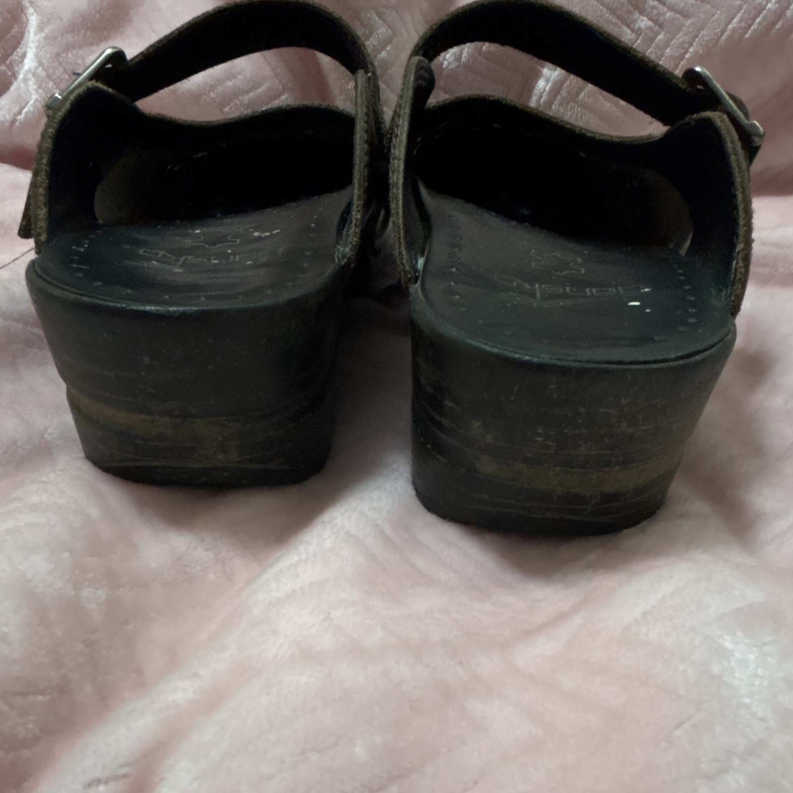 Dansko Merrie Mary Jane Brown Leather Open back Slip on Mule Clog Women 9.5 40