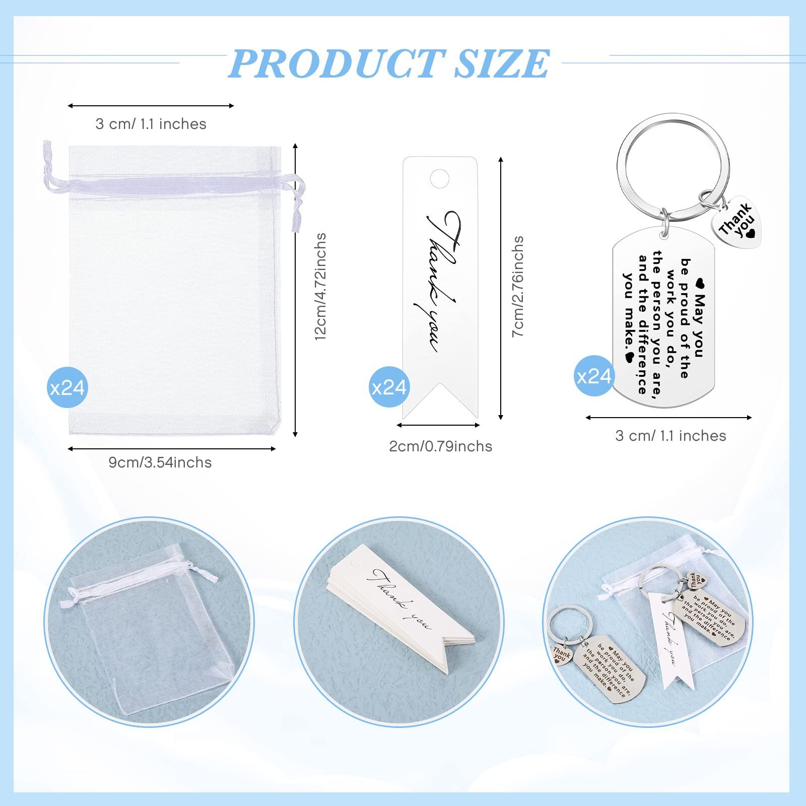 72 Pcs Employee Appreciation Gift Bulk for Coworker Thank You Gifts Keychains…