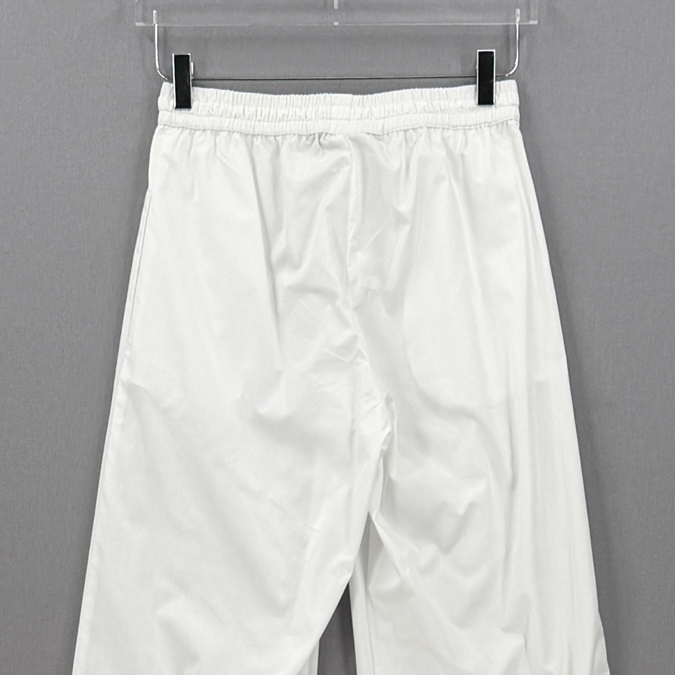 ENZA COSTA Poplin Resort Pant Womens XS White Cotton Wide Leg Drawstring NEW