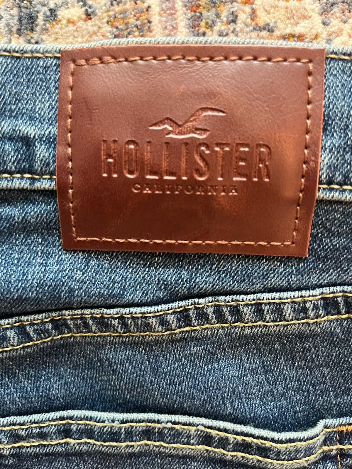 Hollister Men’s Slim Straight Jeans 29×32 Epic Flex Dark Wash Blue Denim