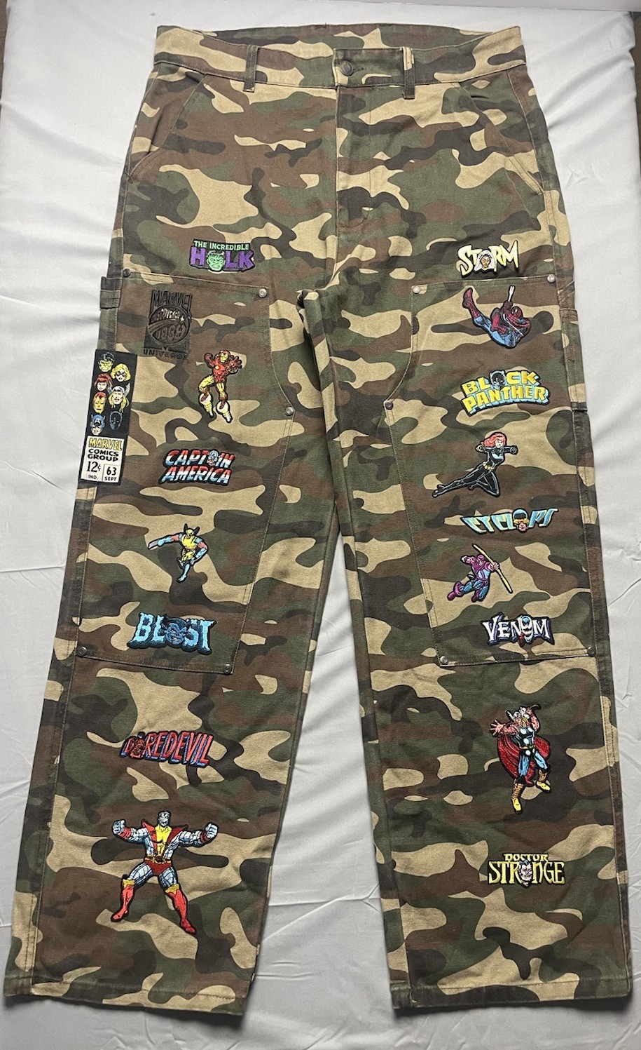 MARVEL COMICS X Shoe Palace Camouflage Pants Large EUC Measures 32W X 30L