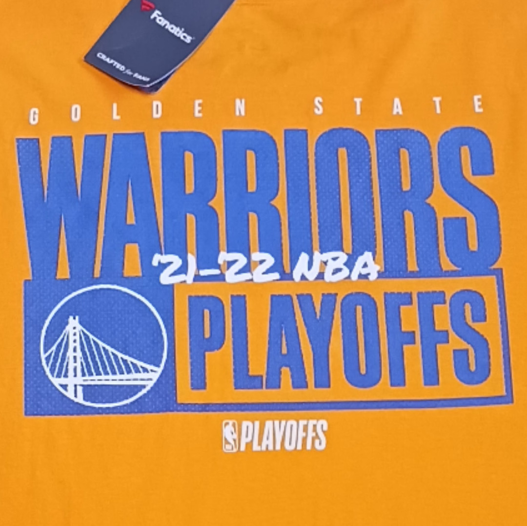 Fanatics Golden State Warriors Playoffs Mens XXL Yellow T Shirt Short Sleeve NBA