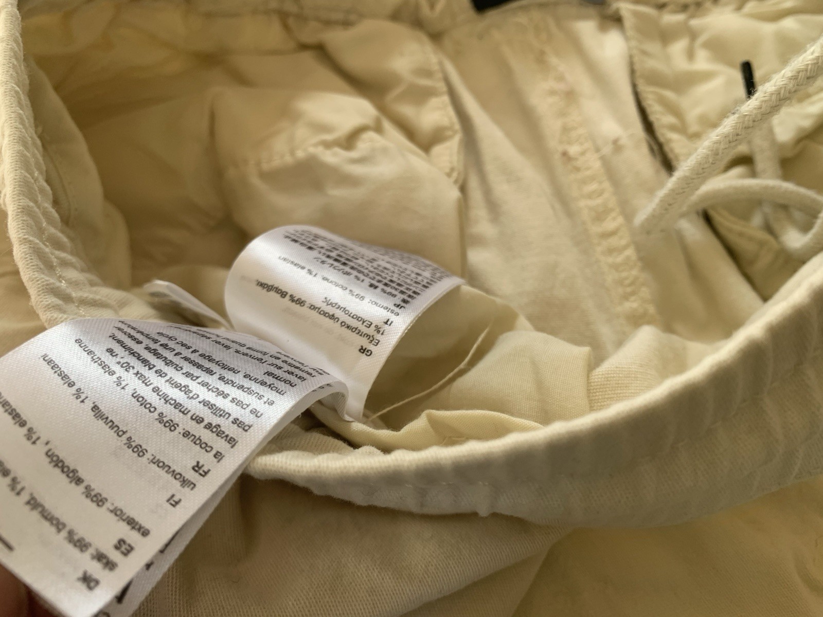 Wesc Khaki Cargo jogger 30w Well Made Thicker Fabric cream, color, extra large
