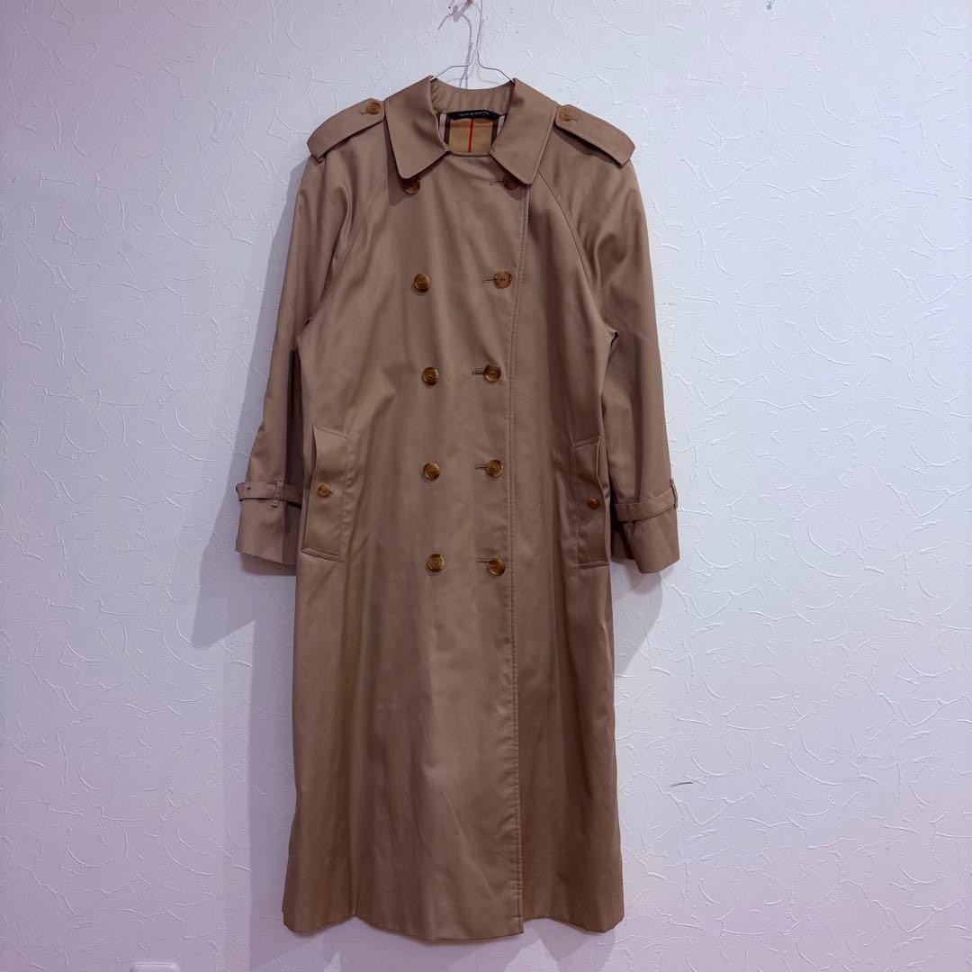 Made in England Burberry London Nova Check Long Trench UK8 All Over Pattern