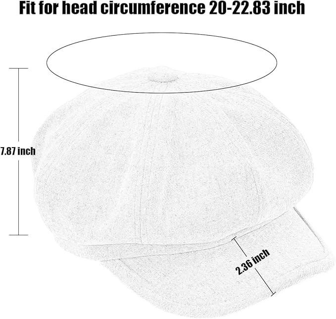 Women Octagonal Newsboy Cap Vintage Wool 8 Panels Cabbie Gatsby Visor Beret Hats