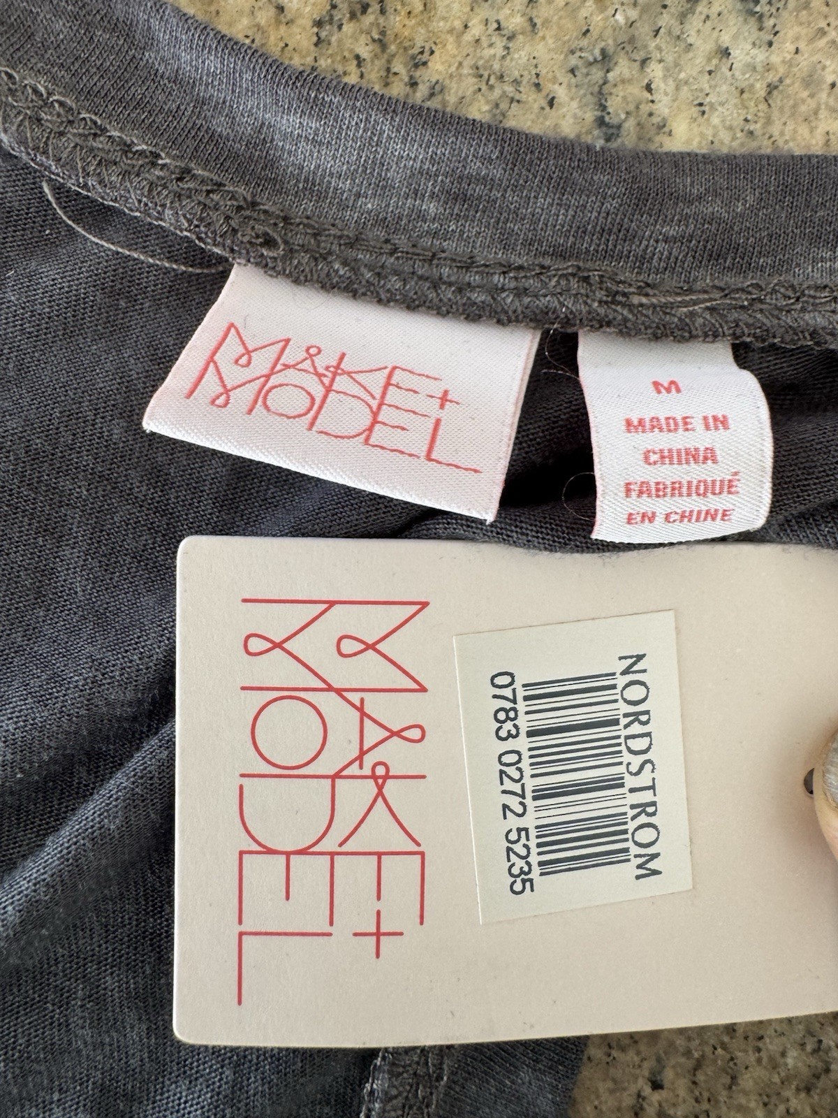 ‘Make + Model’ Brand, color: Gray Magnet, Racerback Tank Top, Women Sz M