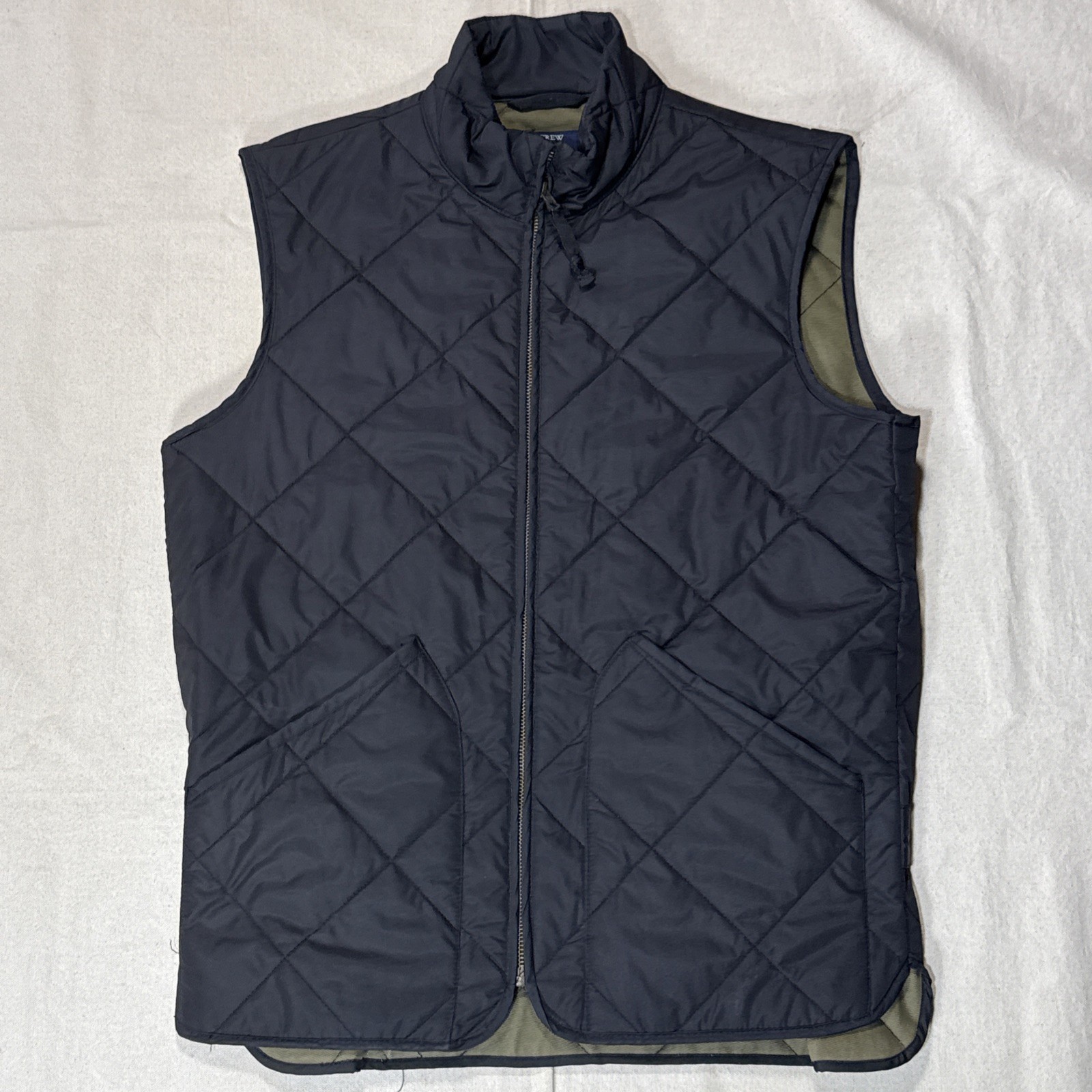 J. CREW Vest Quilted Mens Small light weight Outerwear Black Full Zip