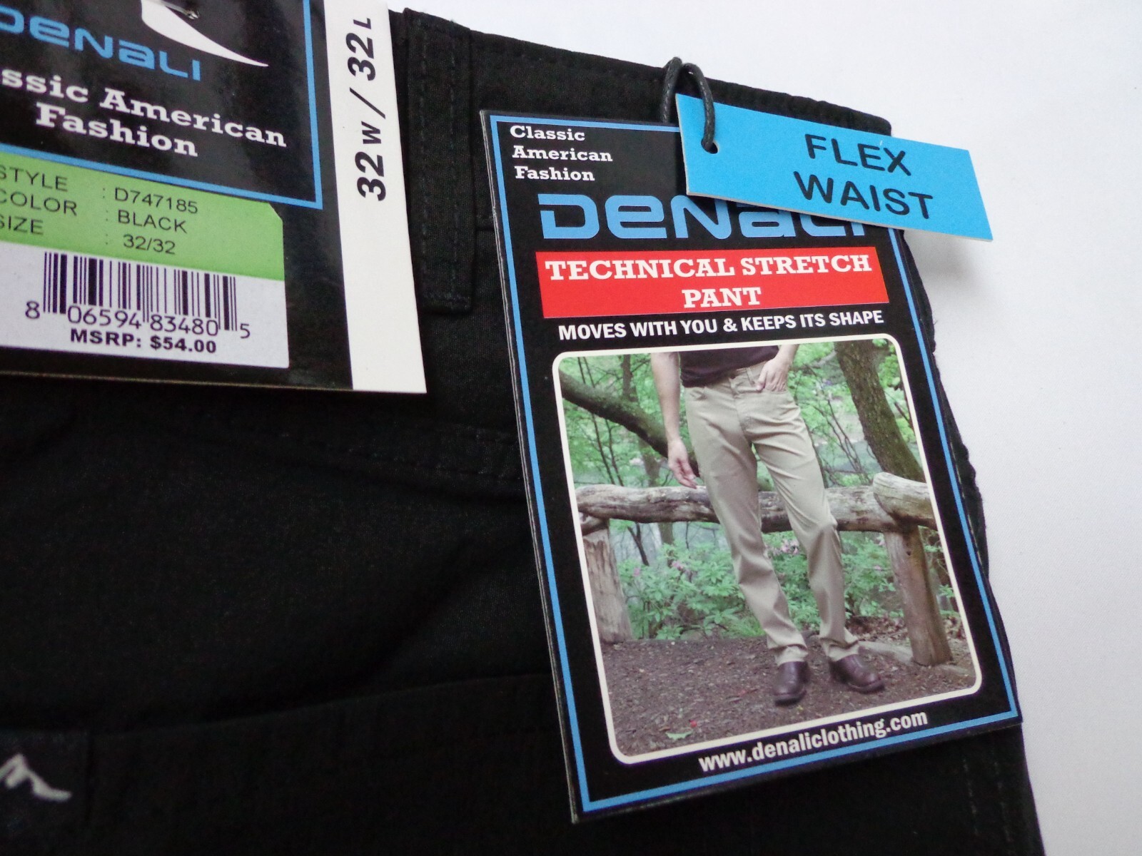 DENALI Flex Waist Black Technical Stretch Pants 32/32 NEW