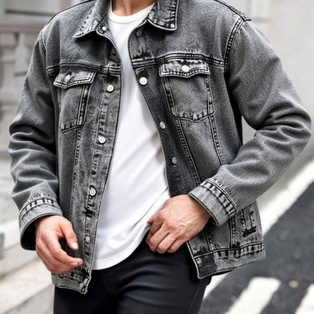 Form-fitting Denim Jacket For Men