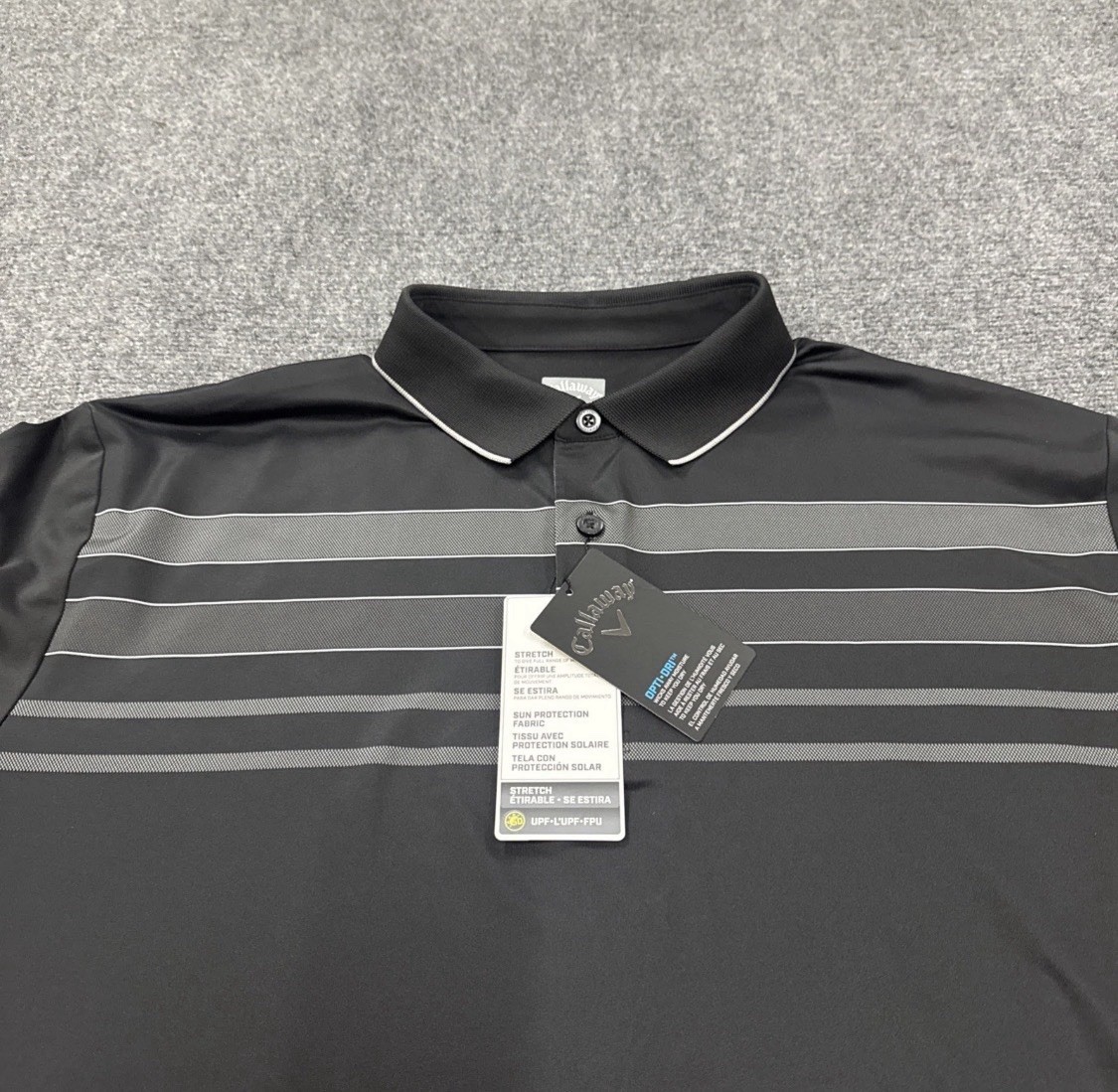 Mens Callaway Golf Polo Shirt Opti Dri Black Size S