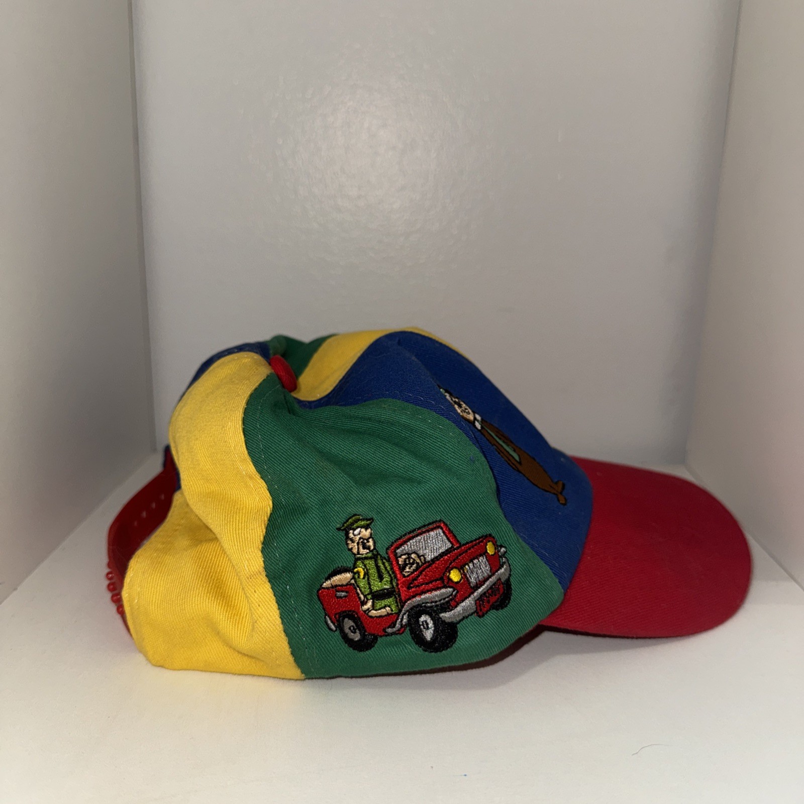 Vtg 90s Hanna Barbera Yogi Bear Wacky Races Multicolor Panel Snapback Hat Cap
