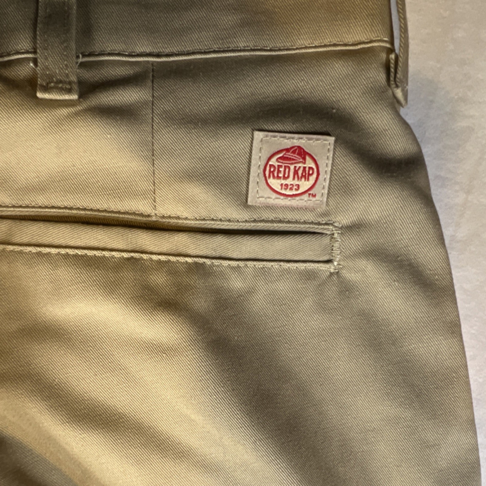 Red Kap Men’s Work Pants Beige Polyester Cotton 36×32 PT88KH2