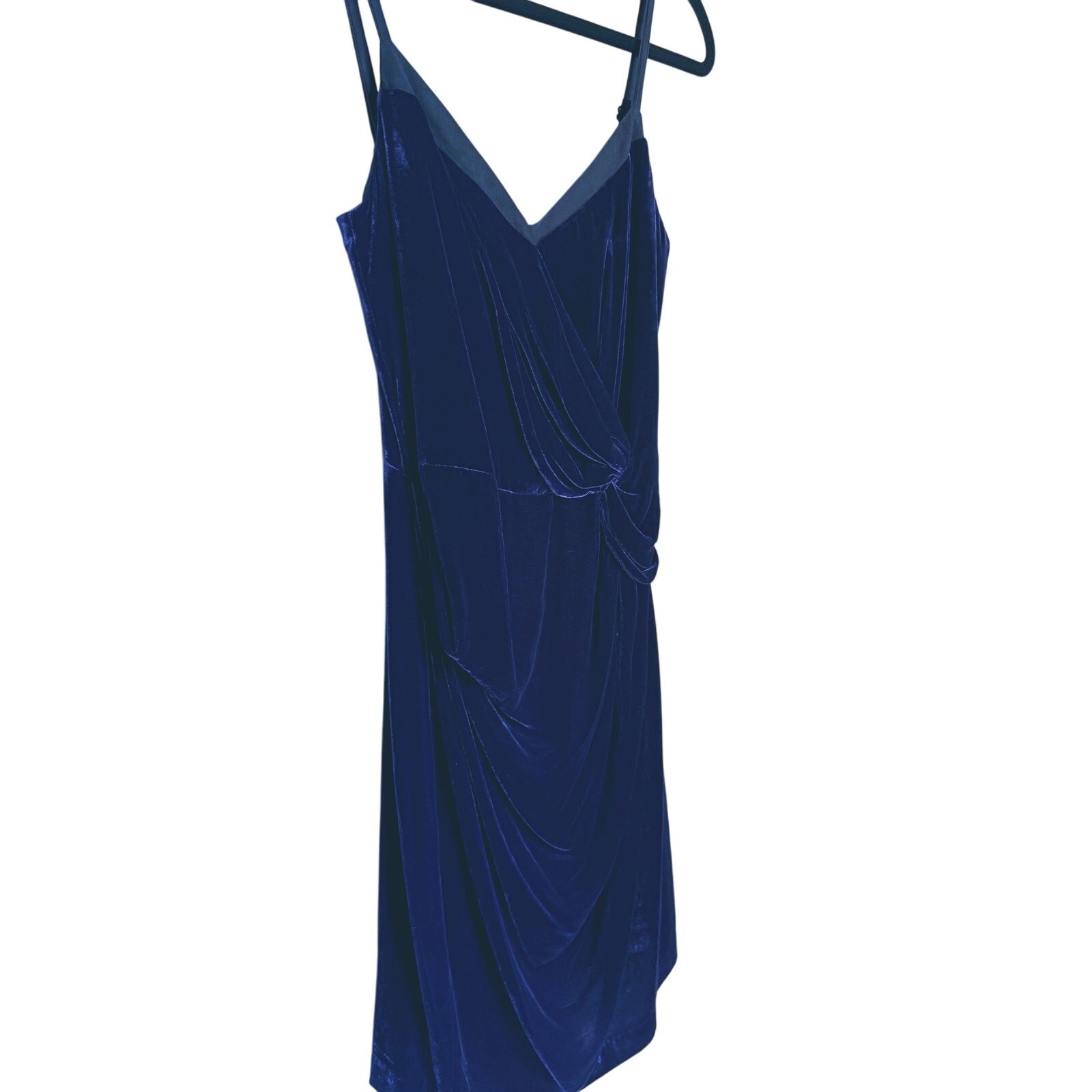 Robert Rodriguez Old Hollywood Blue Velvet Cocktail Dress Size 2 Retro Glam