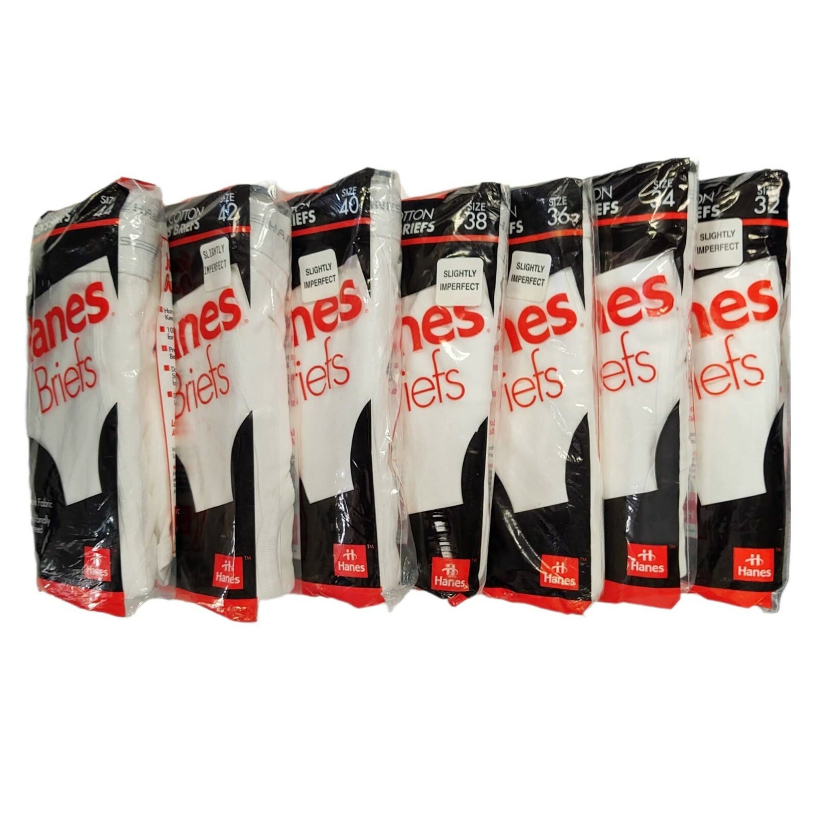 Hanes 3 pack Mens Brief Slightly Imperfect In Factory Packaging 32-44 USA 90s